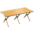 清系便携式露营桌子野餐可折叠克米特椅野营用品装备户外折叠桌蛋卷桌 桃木色特大号120款