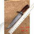 雨轩户外拼接蛛网纹直刀大马士革钢刀户外小刀沙漠铁木手柄收藏送礼刀具