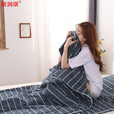 皓润琪 纯棉成人睡袋大人室内办公室午休被学生宿舍春秋薄款冬季防踢被 几何三角 100*225秋冬款