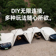 探险者车边天幕帐篷侧帐自立速开户外露营黑胶穹顶帐篷防晒防风遮阳棚新 【钛黑胶】速开自立天幕米白