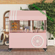 靠森户外摆摊小推车夜市地摊小吃车餐车商用花车集市摊位移动车 白色长120宽60高190cm长含扶手