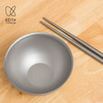 KEITH铠斯【双层饭碗】户外儿童饭碗餐具隔热防烫防摔便携小碗纯钛碗 纯钛双层小饭碗- 两只装