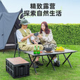 北岳户外折叠桌便携式露营桌子野餐桌椅套装野外轻车载装备用品蛋卷桌 【2.0管】全黑60桌+包