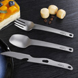 Ti artisan钛工匠户外纯钛饭勺餐具露营刀叉勺套装多功能三合一钛叉钛勺钛刀 大号三件套