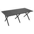 北岳户外折叠桌便携式露营桌子野餐桌椅套装野外轻车载装备用品蛋卷桌 【2.0管】全黑60桌+包