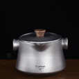 Ti artisan钛工匠纯钛旅行茶具套装户外露营便携泡茶器双层防烫钛茶具 双耳纯钛泡茶器（冰花款）