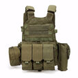 糜岚战术弹挂甲户外背心马 组合迷真人吃鸡野外探险防护装备 卡其色 均码可调节+红旗贴