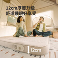 Naturehike挪客羽骨C12防潮垫户外露营地垫自动充气床垫秋冬加厚家用打地铺 黎草色/双人加宽/内置泵 一年质保
