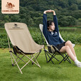 骆驼（CAMEL）CROWN户外便捷式折叠椅子野餐装备克米特椅钓鱼休闲野营弹簧椅 173CAHD080C，卡其色