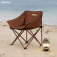 HISPEED旗速户外折叠椅露营椅子月亮椅铝合金便携式钓鱼凳导演椅 全新升级加厚加宽椅面【咖色】