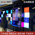 鸿拾 互动滑轨显示屏展厅科技馆企业文化宣传栏广告机触摸触控一体机显示器 手动滑轨整体解决方案