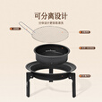 原始人便携式围炉煮茶烤火炉套装器具全套冬日户外烧烤炉子家用室内火盆 升级折叠围炉+收纳包