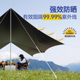 原始人黑胶天幕帐篷户外防风防晒涂银野餐露营装备六角蝶形遮阳棚 (20㎡）套餐一（家庭出游）