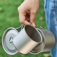 侠鹿TA1纯钛户外钛合金马克杯水杯咖啡杯露营野营套装创意便携 银灰色 220ml纯钛杯（无盖不配网袋）