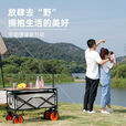 骆穂豆两层可折叠摆摊小推车露营车折叠车露营小推车推车摆地摊户外晟罔 10.1寸摆摊升降木纹桌面/坦克轮 黑色【双层900D牛津布】