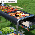 靠森（Kaooseen）烤盘户外烤肉盘炭火长方形不粘煎盘卡式炉烧烤炉搪瓷烤盘烧烤 大号煎盘