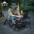 CAMPINGMOON柯曼折叠桌网桌科曼户外露营桌野餐桌多层置物架可拼接T-230 【卡其桌（2桌+2板+1包）】