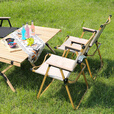 岩合户外折叠椅 克米特椅 便携式露营钓鱼凳子 野餐装备椅 露营桌椅 【一桌四椅】90黑色+大号椅*4