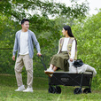 原始人（The Primitive）露营推车营地拖车户外折叠超大野营手拉车遛娃小推车野餐车桌板 160L 升级款曜黑【静音万向轮】