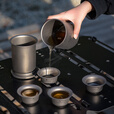 必唯（BOUNDLESS VOYAGE）纯钛户外旅行茶具套装鹰嘴泡茶器双层茶杯防烫便携功夫茶露营煮茶 Ti3120D  茶壶