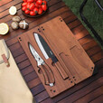 纳拓（NexTool） 营地料理师露营砧板户外菜刀套装便携刀具磁吸折叠砧板镀钛刀 实木强磁砧板套装