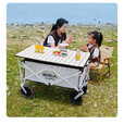 原始人露营车推车户外可折叠营地车野营小拖车大旅行野餐车桌板遛娃推车 160L 加大升级款 黑