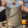 必唯（BOUNDLESS VOYAGE）纯钛户外咖啡壶1500ml折叠手柄便携露营咖啡杯野营烧水壶单层 Ti3128D  1.5L咖啡壶