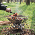 CAMPINGMOON柯曼烧烤架不锈钢焚火台户外烧烤炉折叠木炭烤肉架科曼MT-3 【MT-2中号烤炉】+【MS-42火钳】