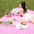 原始人芭比野餐垫防潮垫加厚春游草坪户外帐篷露营沙滩垫便携地垫 芭比浅粉【2*2m】
