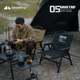 山趣（ShineTrip）户外铝合金克米特椅可拆卸折叠露营椅便携式05系列战术风椅子 椅子+侧边袋套装(逐暮黑)