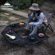 CAMPINGMOON柯曼折叠桌网桌科曼户外露营桌野餐桌多层置物架可拼接T-230 【卡其桌（2桌+2板+1包）】