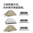 Naturehike挪客云尚Pro徒步登山帐篷户外暴雨级防水抗风超轻1-2-3人双层三季 3人双层/浅灰红/20D尼龙