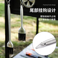 原始人烧烤油刷不锈钢硅胶刷子厨房烙饼耐高温露营野餐野炊烤肉工具 短柄