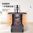 欧润嘉柴火灶烧木柴气化取暖炉煤两用农村家用冬季室内无烟锅台户外移动 新威刚气化炉+2米烟管配件
