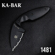 KA-BAR美国进口KA-BAR卡巴户外不锈钢随身便携战术爪刀多功能野营小直刀 TDI 1481 黑色全齿
