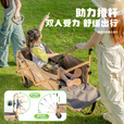疆屿户外折叠露营车小推车推车儿童可躺野餐旅行车婴儿车 黑色飞机轮+遮阳棚+防蚊罩