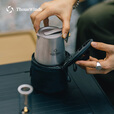 THOUS WINDS千风单层折叠钛杯户外钛水杯野餐茶杯咖啡杯可明火加热便携式水杯 单层钛杯收纳包 卡其