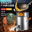 潮思汇柴火灶节能家用木材气化炉农村无烟新款加厚便携不锈钢柴火炉 倒灰款+不锈钢炉+风机+充电宝 不锈钢无烟加厚柴火炉