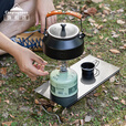 CAMPINGMOON柯曼BKSW-1户外露营烧水壶不锈钢黑色茶壶户外泡茶冲咖啡壶 【BKSW-1黑色水壶+把手皮套】