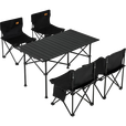 探险者露营桌椅套装户外折叠桌椅便携式黑化蛋卷桌野餐露营装备全套 【2-4人推荐】黑色方桌+收纳包