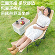 清系户外折叠椅露营沙滩躺椅钓鱼椅四档折叠家用商用便携可折叠高背凳 【4挡调节/加宽防侧翻】高背躺椅卡其色
