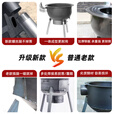 新式柴火炉家用烧木柴农村移动柴火灶大锅灶台户外无烟炉具地锅灶 特厚一体炉43CM+3炉圈+炉具送不