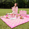 原始人芭比野餐垫防潮垫加厚春游草坪户外帐篷露营沙滩垫便携地垫 芭比浅粉【2*2m】