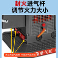 燃烽高端龙旋风气化炉农村家用循环燃烧气化炉柴煤两用可拆卸气化内胆 旋风+黑岩纹1.4平转玻璃面+柴煤双胆