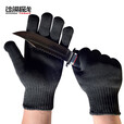 沙漠探戈防割手套5级防切割钢丝手套防刃安保防刀防身手套均码 工厂直营 黑色
