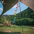 户外帐篷配件露营氛围装饰天幕风绳警示旗防绊倒转风筒彩旗帜挂件 大号-2.2米长-七彩色4条