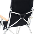 伯希和（Pelliot）户外折叠躺椅露营沙滩铝合金钓鱼椅便携靠背办公室午休凳子 曜石黑