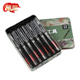 随歆新款迷彩标图鸭嘴笔 等线体平行笔 绘画作战标图笔（7支装）