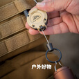 山头林村户外露营战术易拉扣伸缩扣钢丝绳多功能挂扣钥匙扣防丢神器防丢绳 伸缩钥匙扣【黑色]】 长12.3cm 宽4cm