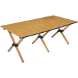 清系便携式露营桌子野餐桌椅套装野营用品装备户外折叠桌蛋卷桌 桃木色特大号120
